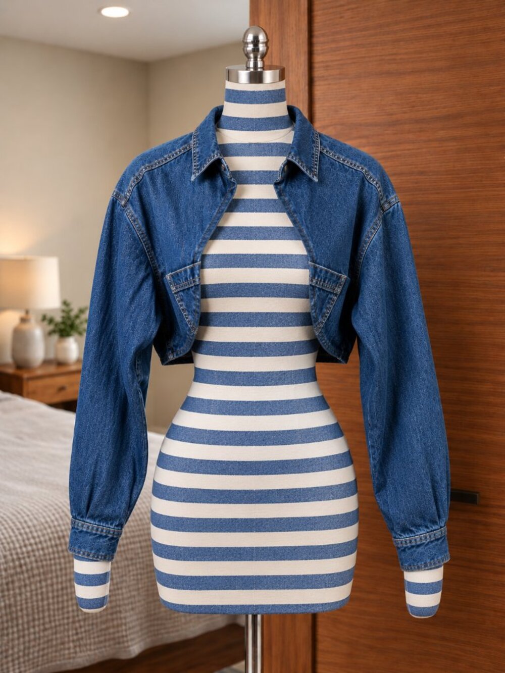 Levi's Dark Blue Cropped Denim Jacket- Size Small